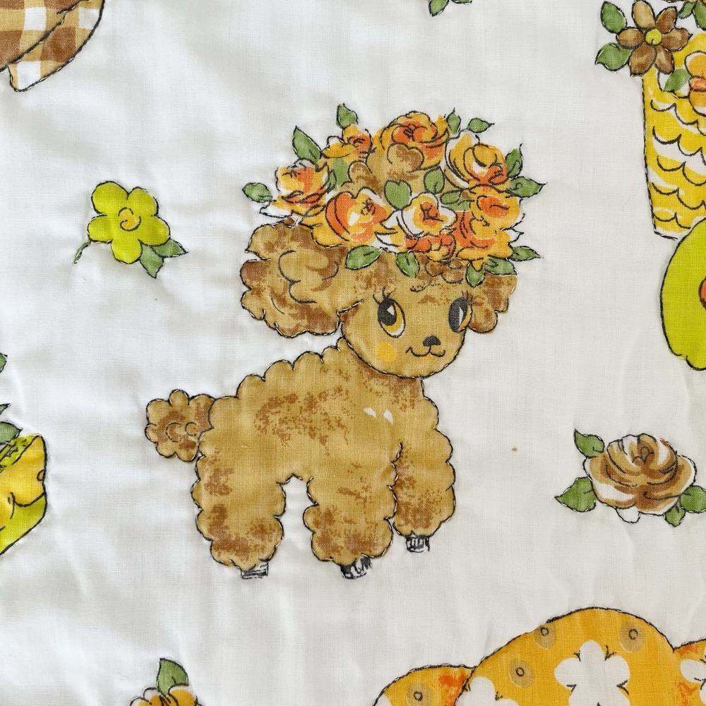 Vintage 1970s Handmade Baby Quilt - Picture 7 of 16